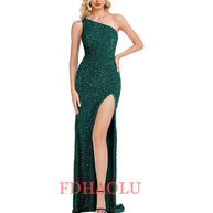 One-Shoulder Sleeveless Sweep Dresses