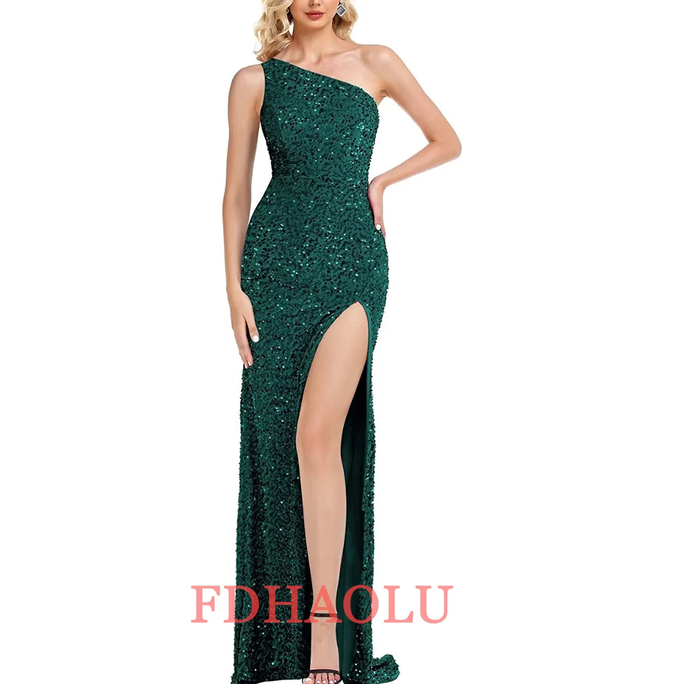 One-Shoulder Sleeveless Sweep Dresses