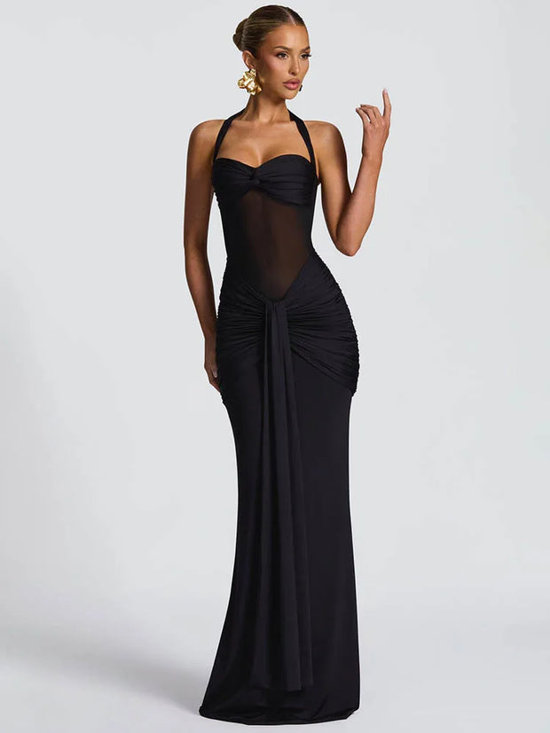 Off-shoulder Sleeveless Ruched Draped Bodycon Club Party Dress