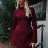 Waist-Cinched Midi Dress for Fall & Winter