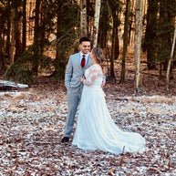 Long Sleeve Open Back Bridal Gown
