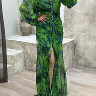 V-Neck Sexy Split Maxi Dress