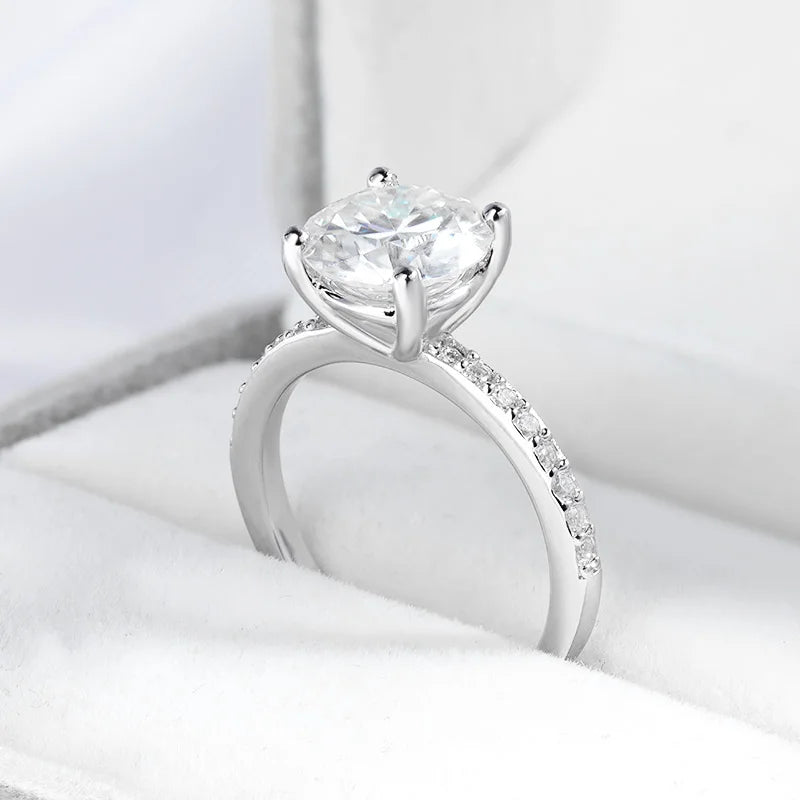 925 Sterling Silver Moissanite Ring for Women