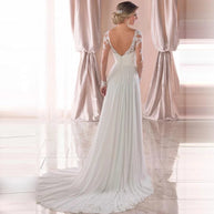 Long Sleeve Open Back Bridal Gown