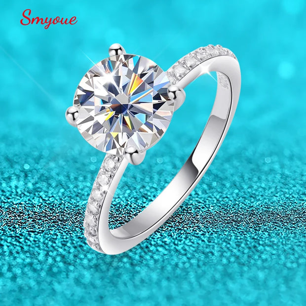 925 Sterling Silver Moissanite Ring for Women