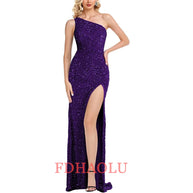 One-Shoulder Sleeveless Sweep Dresses