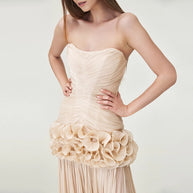Solid Spliced Fungus Slimming Dresses for Women