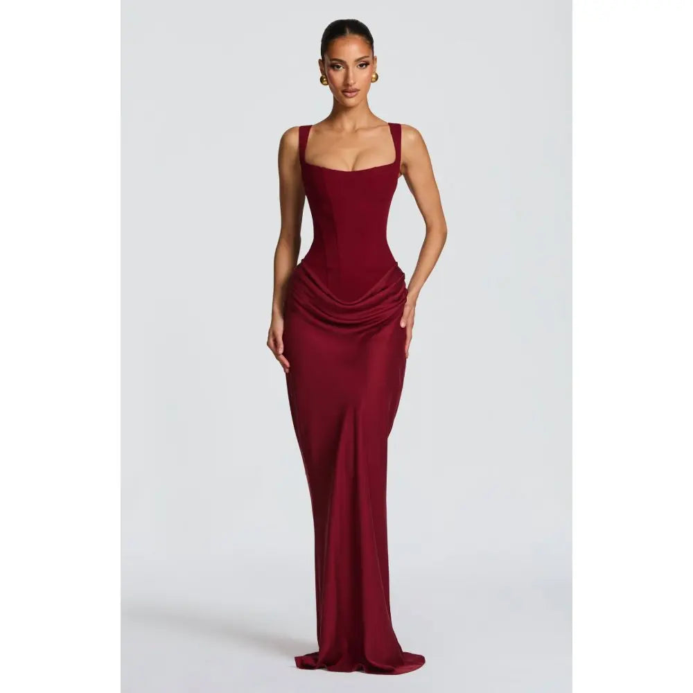 Square-Neck Fishtail Formal Dress