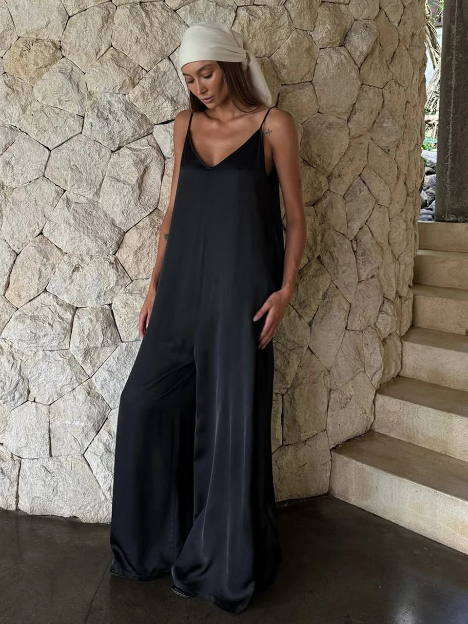 V-Neck Spaghetti-Strap Slip Nightgown