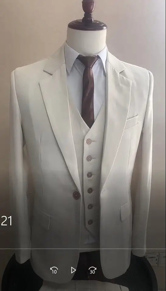 Tuxedo Slim Fit 3 Piece Groom Wedding Suits